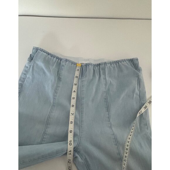 Ashley Mason Jeans 11 Blue Y2K Flare Light Wash High Rise Raw Hem Boho Soft Girl - Picture 6 of 15